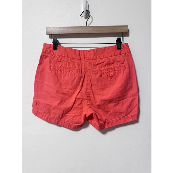 J Crew Broken In 100% Cotton Coral Chino Shorts Women’s Sz 4, Flat Front Beachy - Picture 2 of 9